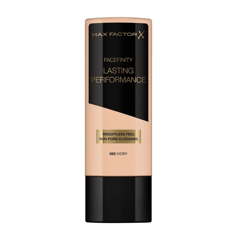 Max Factor Lasting Performance Liquid Foundation, 095 Ivory, Full Coverage, Flawless and Radiant Finish, Lightweight Formula, Smudge Resistant, Non Pore-Clogging, Fragrance Free, 35ml