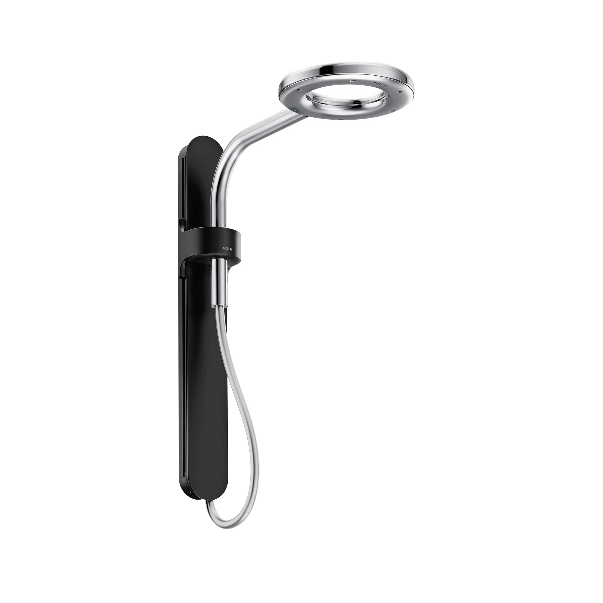 Moen N214R0BLC Nebia by Moen Spa Shower Rainshower, Matte Black/Chrome