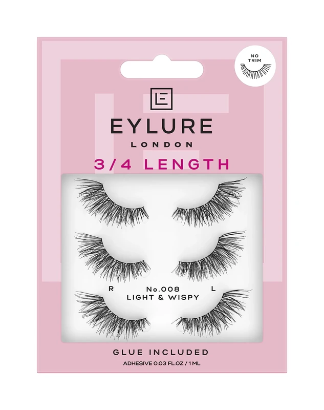 Eylure LONDON 3/4 LENGTH 008 (Glue Included) (packaging may vary)
