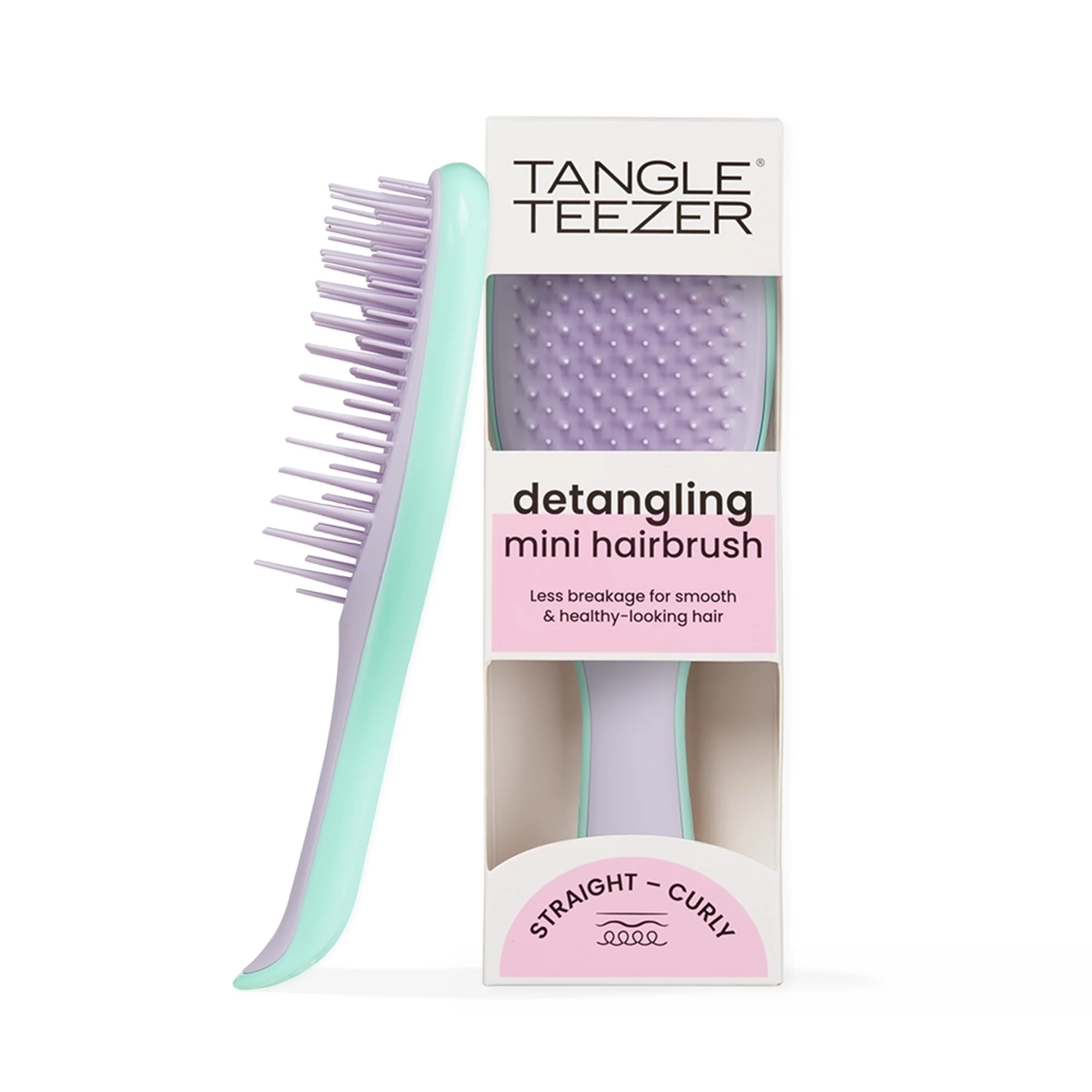 Tangle Teezer | The Mini Ultimate Detangler Hairbrush |Gentle on Wet Hair | Two-Tiered Teeth & Comfortable Handle | Ideal for Kids And Travel | Reduces Knots & Breakage | Wisteria Leaf