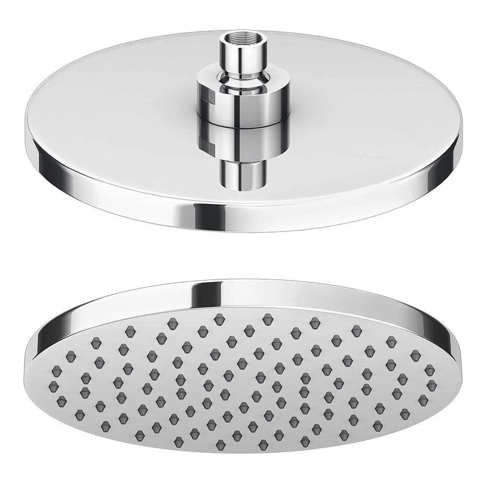 Taps2Traps® Chrome Round 200mm Overhead Shower Head with Anti-Limescale Nozzles + Swivel Joint