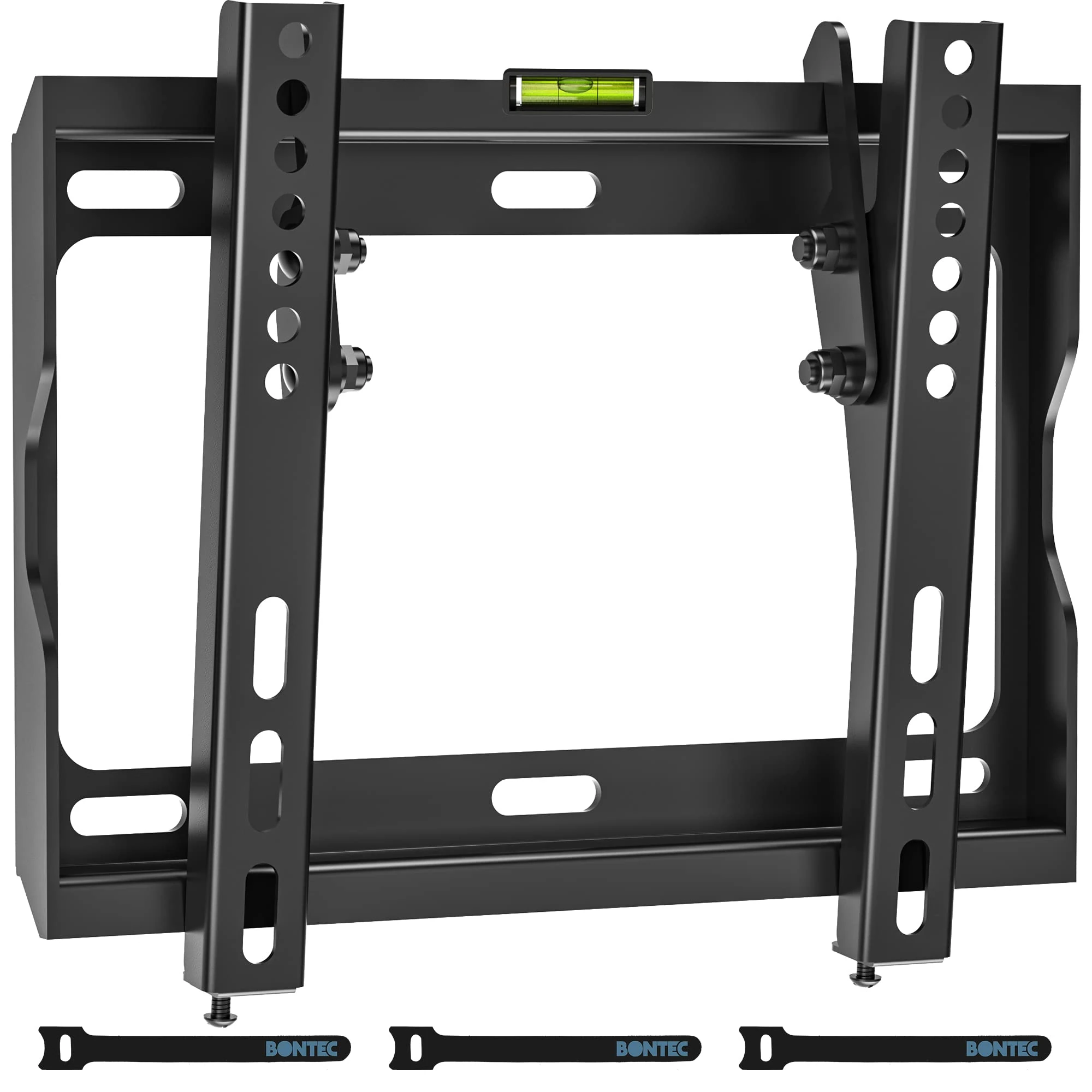 BONTEC Low Profile TV Wall Mount Bracket for 17-45 inch LED LCD OLED Plasma TVs, Ultra Slim Tilt Design, Max VESA 200x200mm, Holds Up to 30kg, Bubble Level & Cable Ties Included