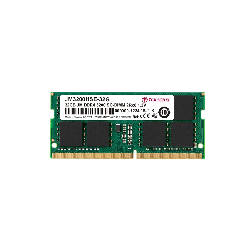 Transcend JetRam 32GB DDR4 RAM 3200MHz SO-DIMM CL22, Laptop Memory Module