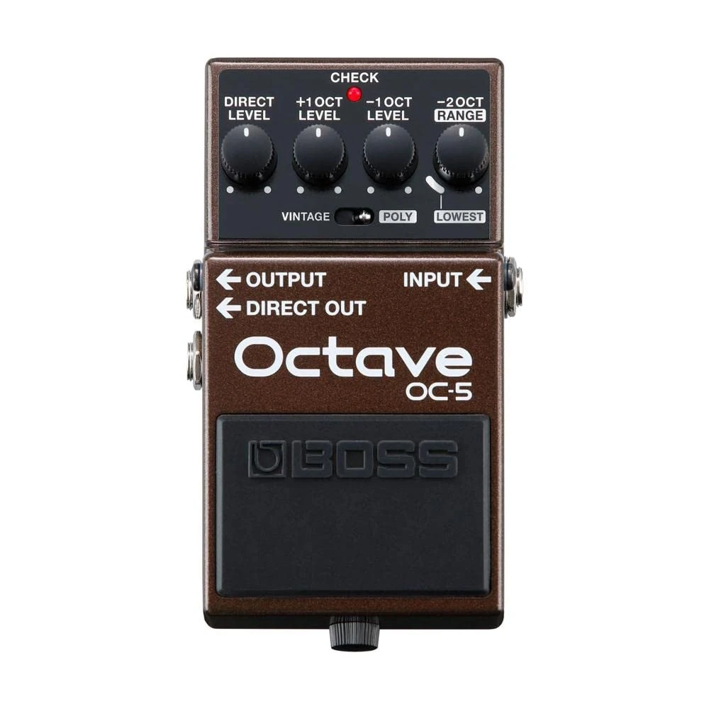 BOSS OC-5 Octave Guitar And Bass Effect Pedal with Vintage And Poly Modes Plus 5-Year Warranty