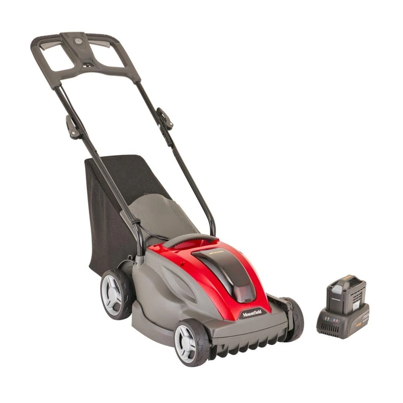 MOUNTFIELD Princess 34 Li Cordless Lawn Mower – 48V 2Ah Battery, 34cm Cutting Width, Rear Roller, Mulching Plug, 35L Collector, Charger Included - Image 1