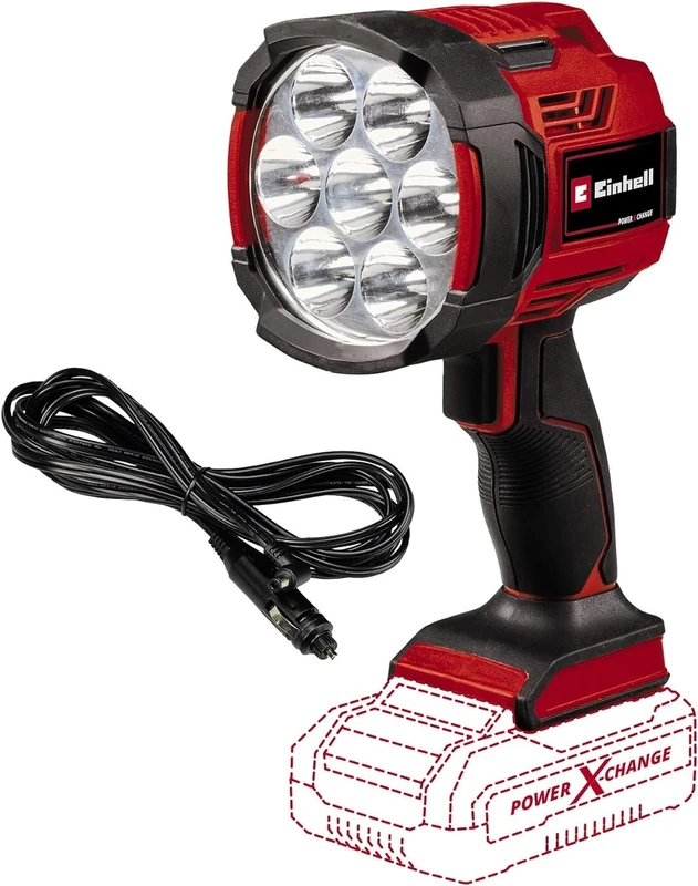 Einhell Cordless lamp TE-CL 18/2500 LiAC-Solo Power X-Change (li-ion, 2,500 lm Light Flux from 7 LEDs, 6,500 K Color Temp., Tripod Thread, Supplied Without Battery or Charger)