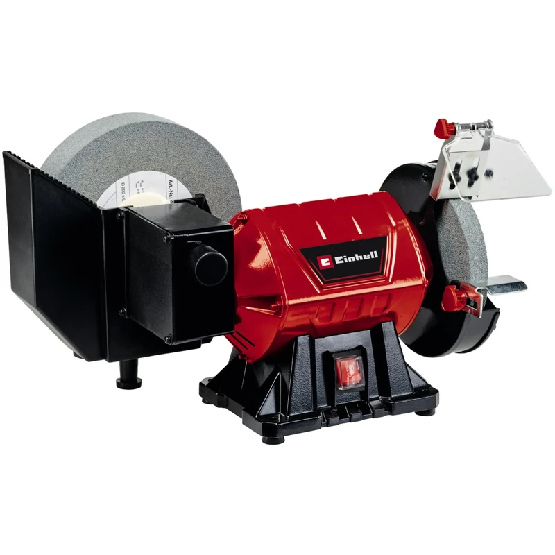 Einhell TC-WD 200/150 Wet and Dry Grinder - 200 x 40mm High Speed Wet-Stone Grinding Wheel and 150 x 13mm Dry Grinding Wheel - Electric Bench Grinder for Grinding, Polishing and Sharpening