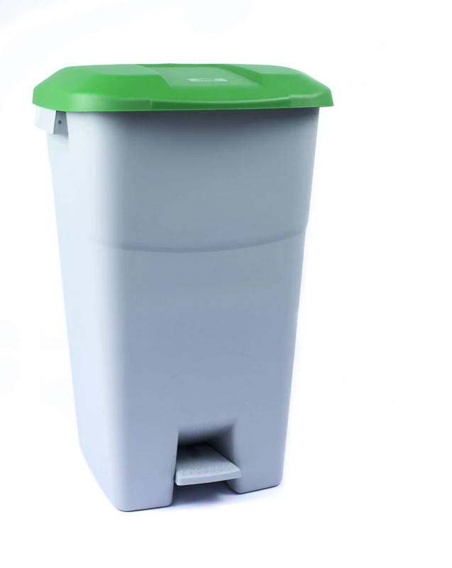 Tayg - 60 Litre Waste Container with Pedal, Grey Base and Green Lid