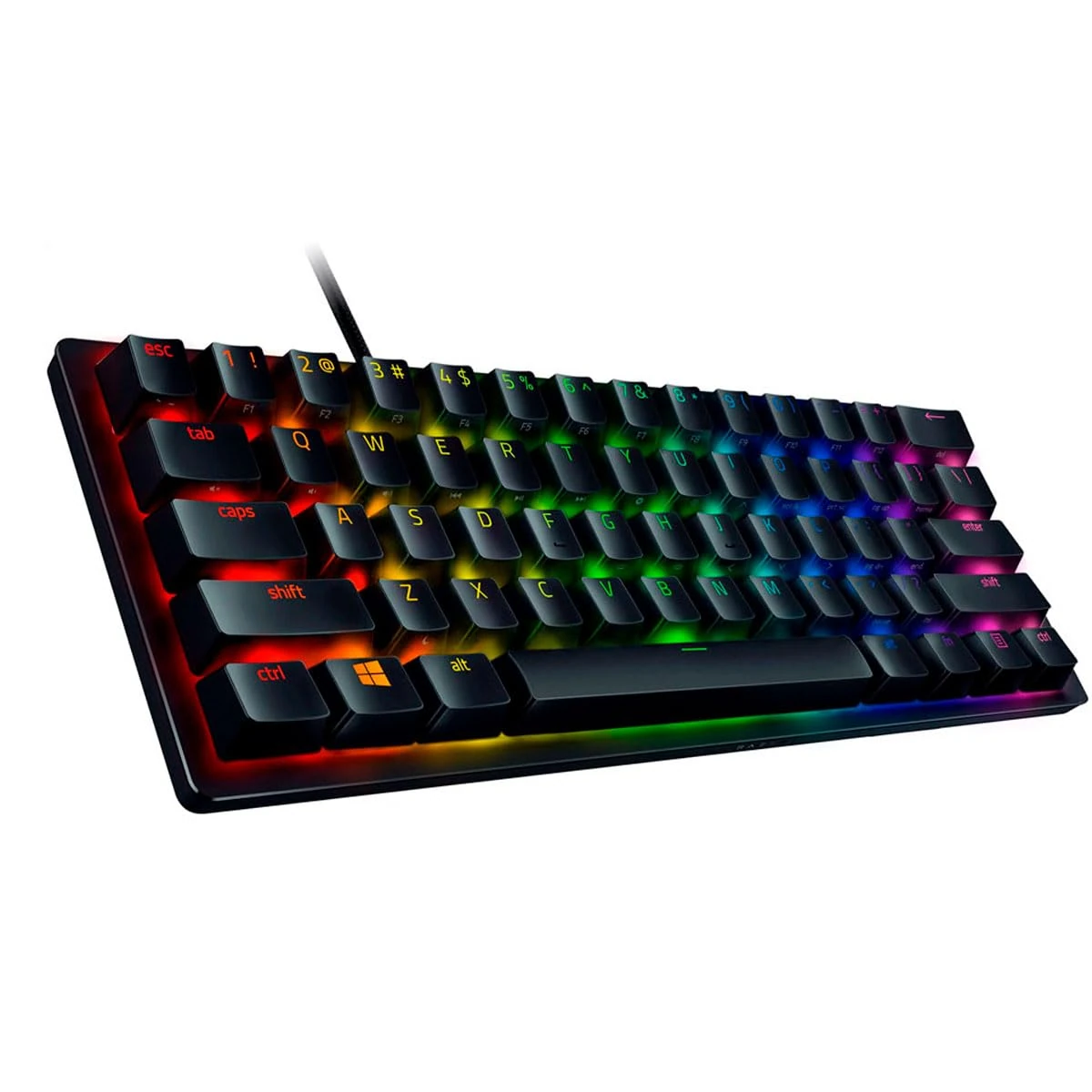 Razer Huntsman Mini 60% Gaming Keyboard: Fastest Keyboard Switches Ever - Linear Optical Switches - Chroma RGB Lighting - PBT Keycaps - Onboard Memory - Classic Black (Renewed)