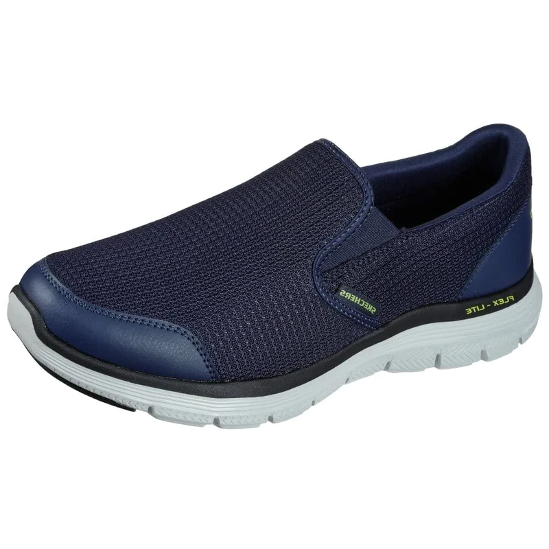 Skechers Men's Flex Advantage 4.0 Tuscan Sneaker, Navy Mesh Pu Lime Trim, 8 UK