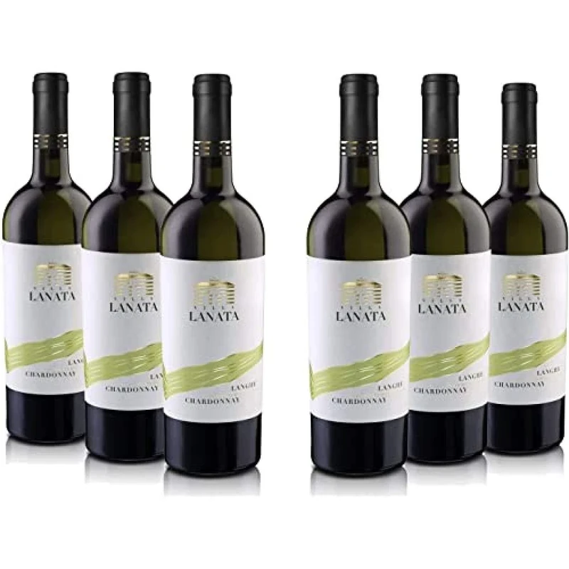 Villa Lanata Langhe DOC Chardonnay Italian White Dry Wine, 6 x 750ml