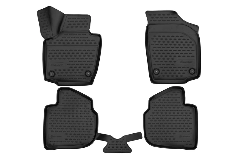 Element Personalizzati Rubber Mats for VW Polo MK6 Type AW 2017-> 4 Pieces Black