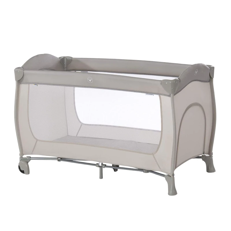 hauck Sleep N Play Go Plus 4-Piece Combination Travel Cot, from Birth to 15 kg, Incl. Slip-on, Wheels, Folding Base, Carry Bag, Compact, Foldable