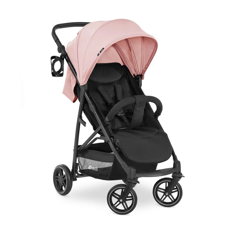 Hauck Pushchair Rapid 4R Plus / XL Sun Canopy UPF 50 + / Up to 25 Kg / Height Adjustable / Easy Folding / Fully Reclining / Cup Holder / Large Shopping Basket / Rose