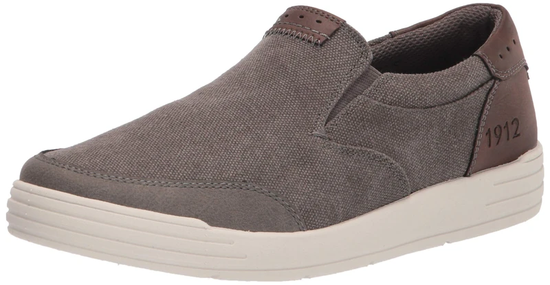 Nunn Bush Men's Kore City Walk Canvas Moc Toe Slip-on Sneaker, Cement, 12 UK