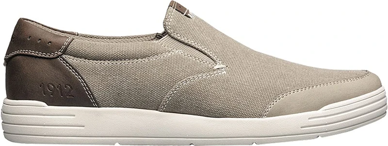 Nunn Bush Men's KORE City Walk Canvas Moc Toe Slip-On Sneaker, Stone, 8 - Image 1