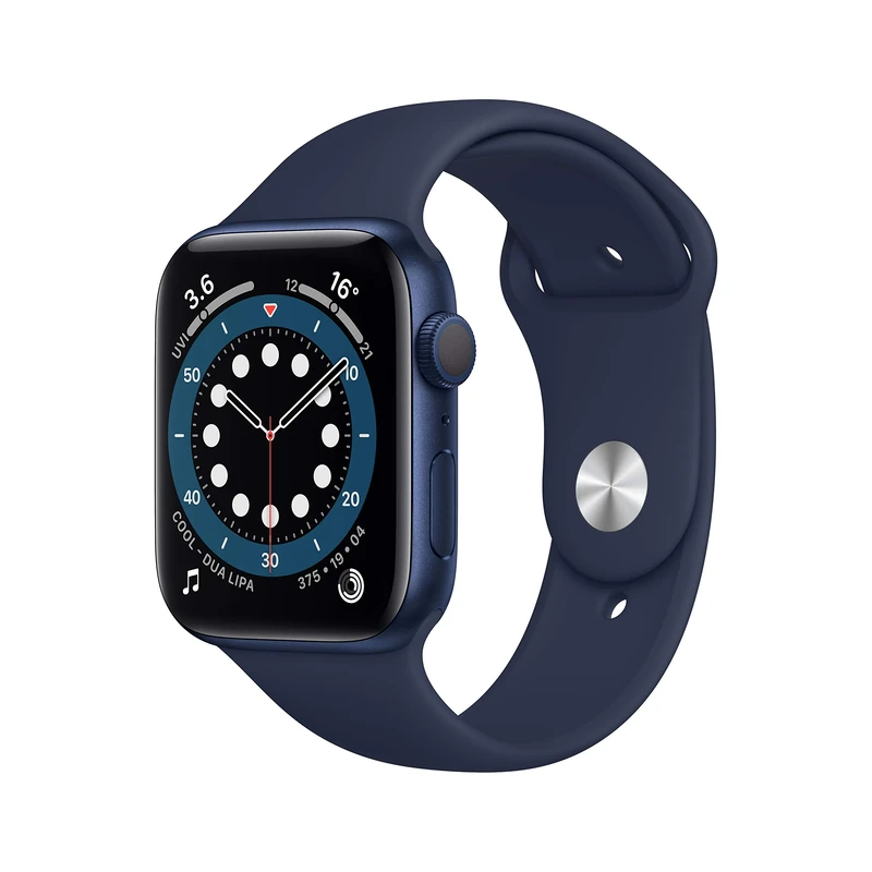 Apple Watch Series 6 GPS, 44mm Blue Aluminium Case with Deep Navy Sport Band - Regular