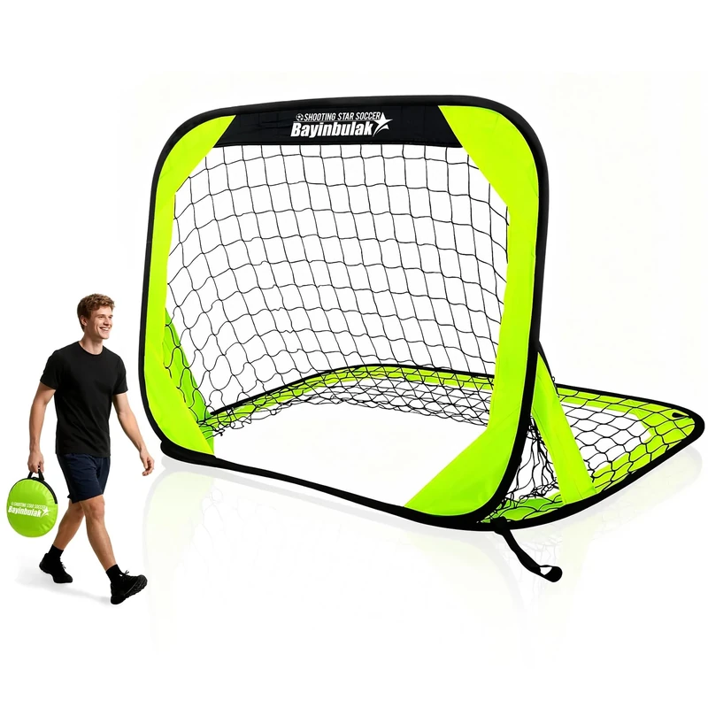 BAYINBULAK Portable Football Goal Mini Pop Up Football Goal for Kids Children Gift, 1 Pack