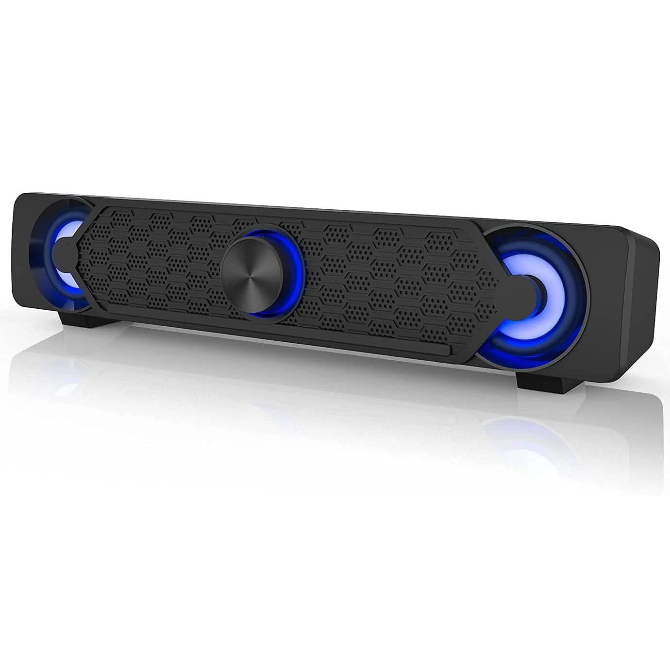 Smalody PC Speakers, Computer Speaker, USB Soundbar, Gaming with Cool LED Lights, Multimedia Speaker Perfect for PC Games,Computer, Desktop, Laptop