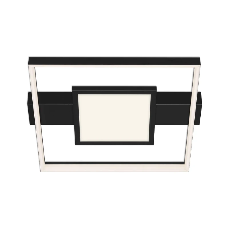 BRILONER Leuchten - LED Ceiling Light, dimmable Ceiling lamp, Includes Central Lighting, Includes Memory Function, 38 watt, 3,400 lumens, 3,000 Kelvin, Black, 435x400x66mm (LxWxH)