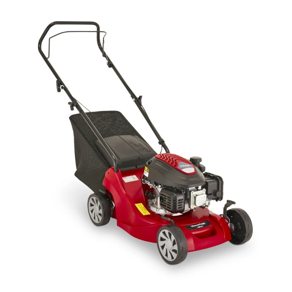 Mountfield HP41 Petrol Lawnmower, Hand-propelled, 39cm cutting width, 123cc ST120 Autochoke petrol engine, Up to 250m², Includes 40L grass collector