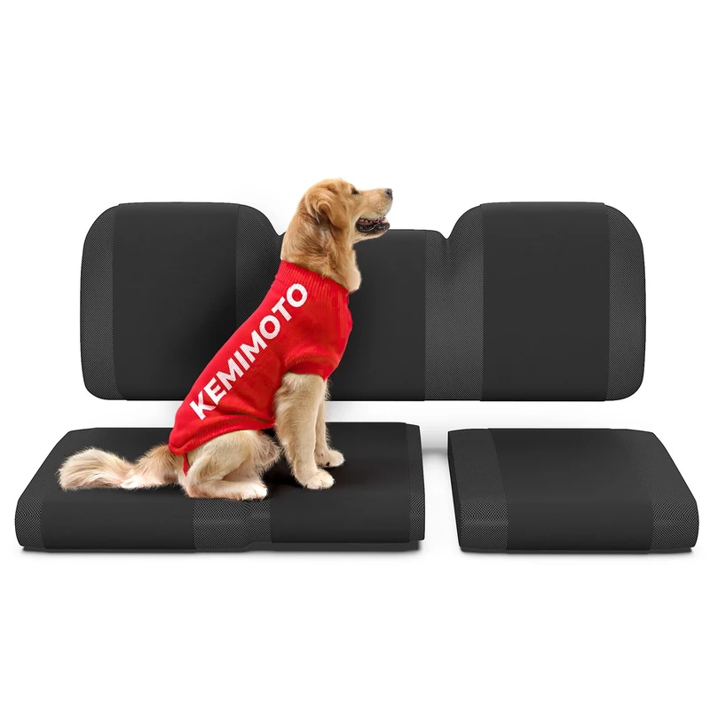 KEMIMOTO UTV Seat Cover Set w/Soft Cushion Compatible with Polaris Ranger XP 1000 2017-2021, Polaris Ranger 1000 2020-2022, 1680D Oxford Fabric Pet Toenail Proof