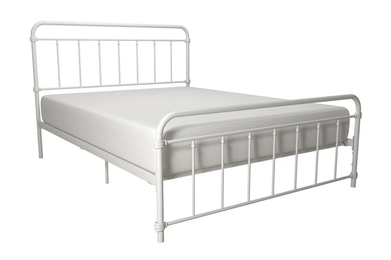 DHP Wallace Metal Bed, White Double