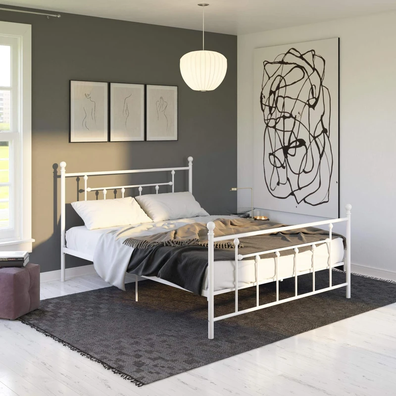 DHP Manila Metal Bed White King