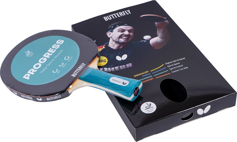 Butterfly Progress Table Tennis Bat, Black/Red