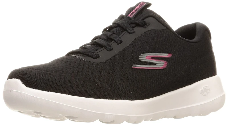Skechers Womens Go Walk Joy - Ecstatic Sneaker, Black/White, 10 Wide US