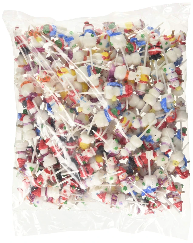 Creative Party F365 Festive Snowman and Santa Claus Cake Topper Picks-144 Pcs