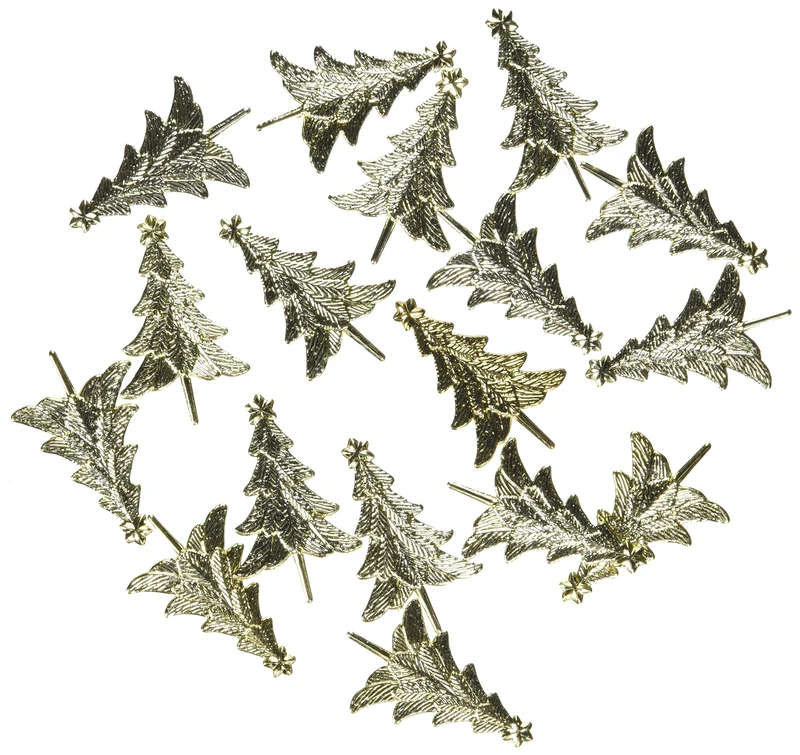 Creative Party F373 Gold Christmas Tree Cake Topper Picks-144 Pcs