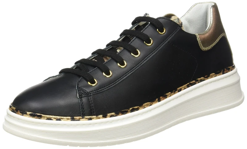 Naturino 001201541906 Girls’ Sneaker, Black-Platinum, 5 UK