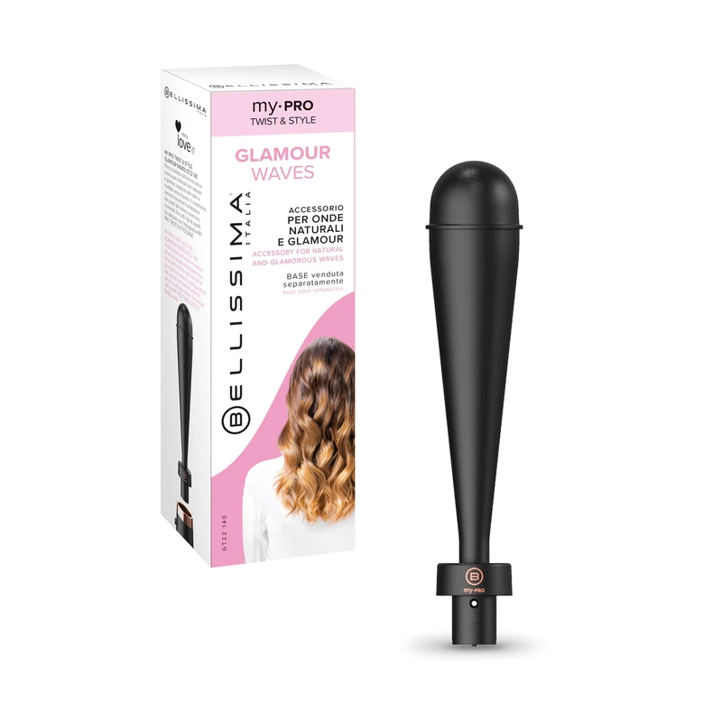 Imetec Bellissima My Pro GT22 140, Glamour Waves Accessory for Modular Styler My Pro Twist & Style, Heated Iron Conical Shape, Diameter 13/38 mm, Ceramic Coating, Temperature 190 °C