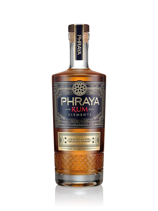 PHRAYA Elements, Premium Gold Rum, Aged in Oak Barrels, Crafted In Central West Region of The Kingdom of Thailand, Gentle Spices, Leaving a Warm Lingering Finish, 40% vol, 70 cl