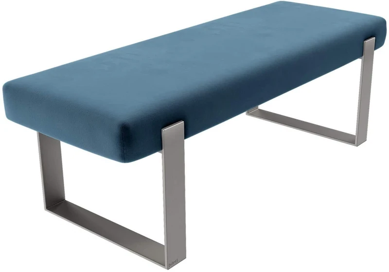 Vant Upholstered Bedroom Bed Bench - Living Room & Lounge Ottoman - 158 kg Weight Capacity (Velvet Peacock Blue)