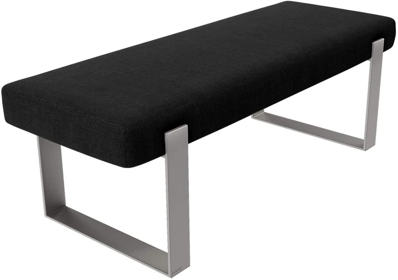 Vant Upholstered Bedroom Bed Bench - Living Room & Lounge Ottoman - 158 kg Weight Capacity (Weave Steel Black)