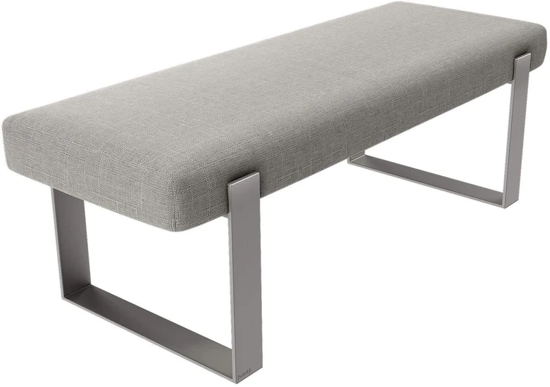 Vant Upholstered Bedroom Bed Bench - Living Room & Lounge Ottoman - 158 kg Weight Capacity (Weave Moondust Grey)