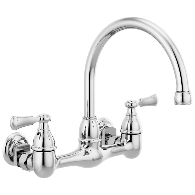 Peerless P2765LF Elmhurst Two-Handle Kitchen Faucet Wall-Mount, Chrome - Image 1