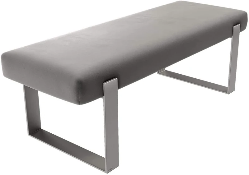 Vant Upholstered Bedroom Bed Bench - Living Room & Lounge Ottoman - 158 kg Weight Capacity (Velvet Smoke Grey)