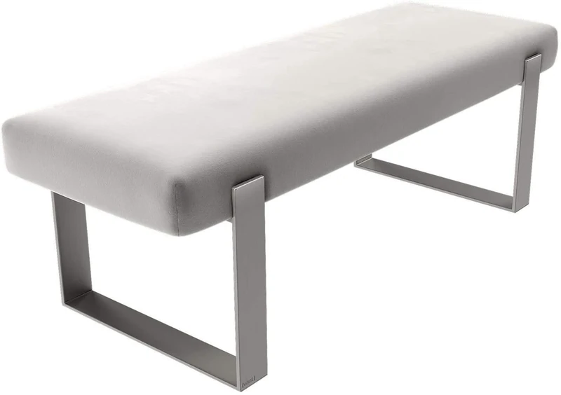 Vant Upholstered Bedroom Bed Bench - Living Room & Lounge Ottoman - 158 kg Weight Capacity (Velvet Platinum Grey)