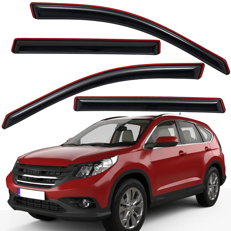 Lightronic WV194485 in-Channel Side Window Visor Deflector Rain Guard, Dark Smoke Shatterproof, 4 PCS Set for 2012-2016 Honda CR-V