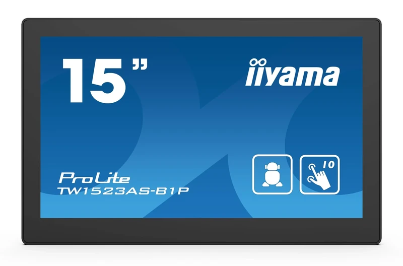 iiyama ProLite TW1523AS-B1P - LED monitor - 15.6" - stationary - touchscreen - 1920 x 1080 Full HD (1080p) - IPS - 450 cd/m² - 1000:1-30 ms - HDMI - speakers - black, matte