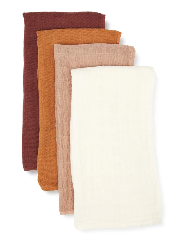 PIPPI Unisex Baby Muslin Cloth Solid bib, opacity, Mahogany, 65x66 - Image 1