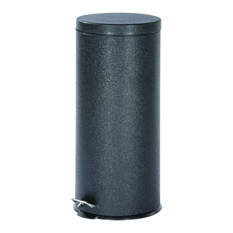 Daewoo Glace Noir Kitchen Bin,Sturdy Trash Can with Foot Pedal, Made from Oxidation Resistant Tin Metal, Hygienic Design Prevents Spreading Germs, 64.4cm - (Black)