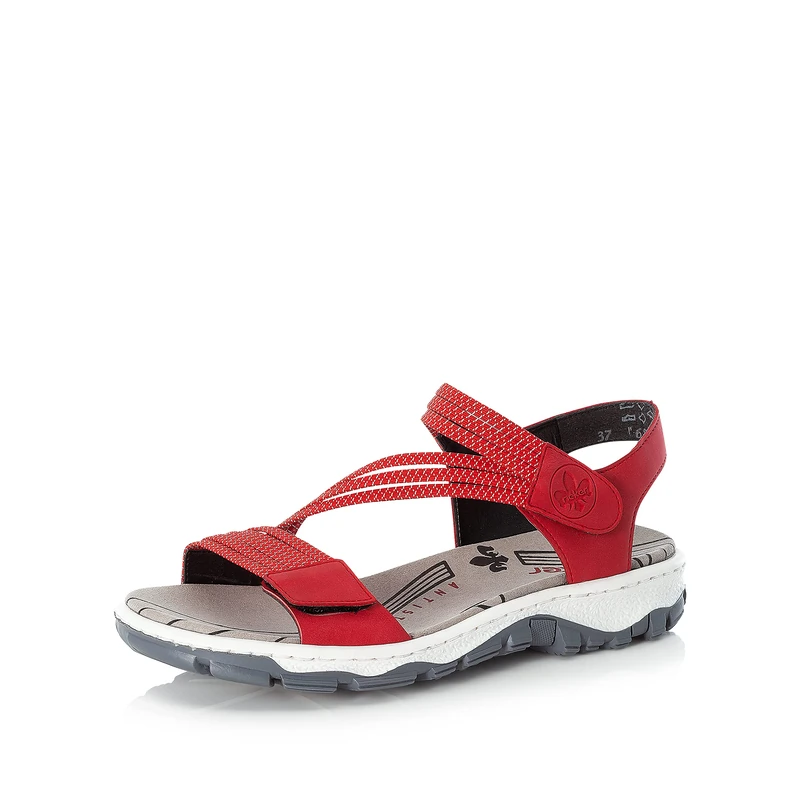 Rieker Ladies Strappy Summer Sandals 68871-33 - Red Synthetic - UK Size 7.5 - EU Size 41 - US Size 9.5