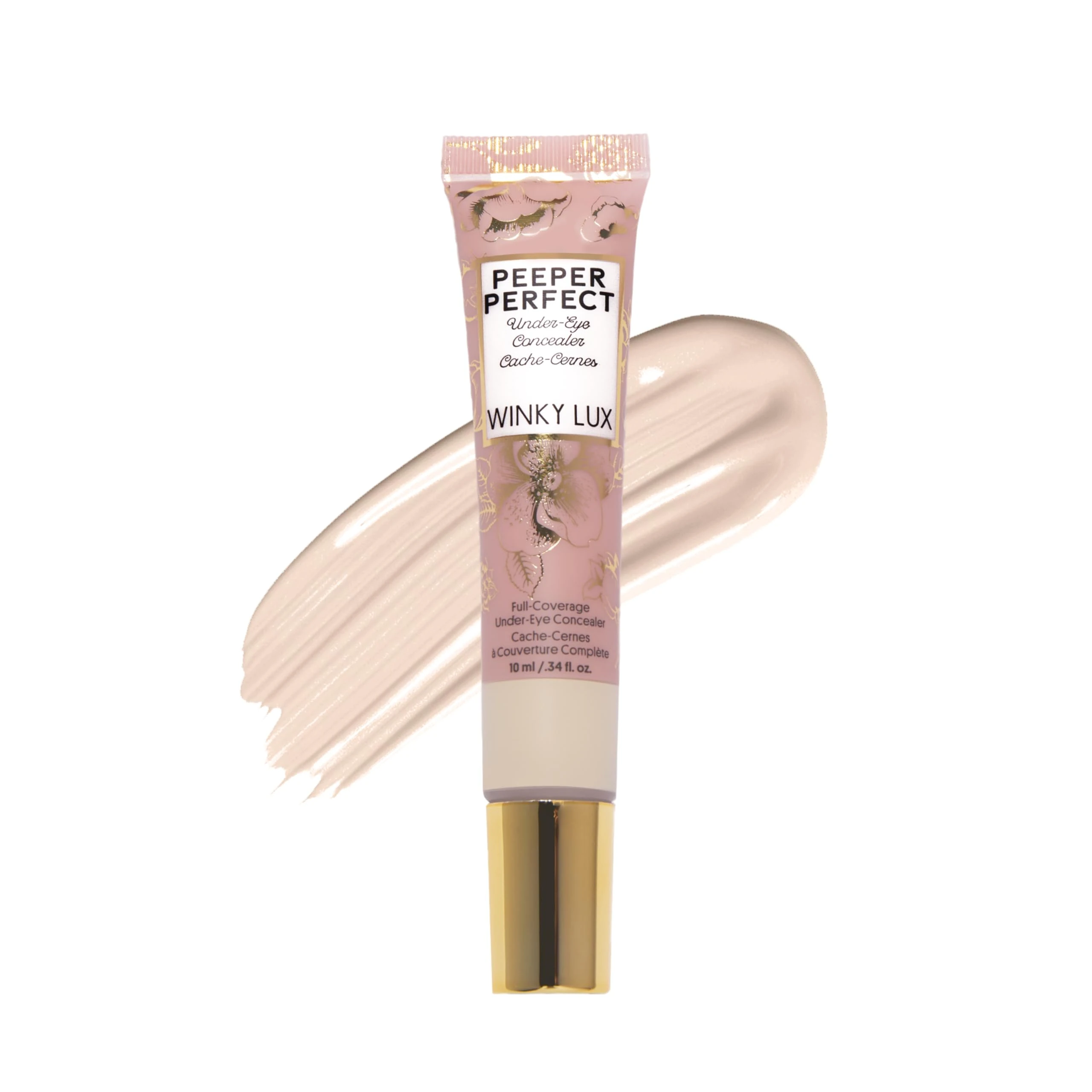 Winky Lux | Peeper Perfect Under Eye Concealer | With Collagen, Hyaluronic Acid, and Vitamin E | Full Coverage Concealer | Concealer Makeup (Medium)