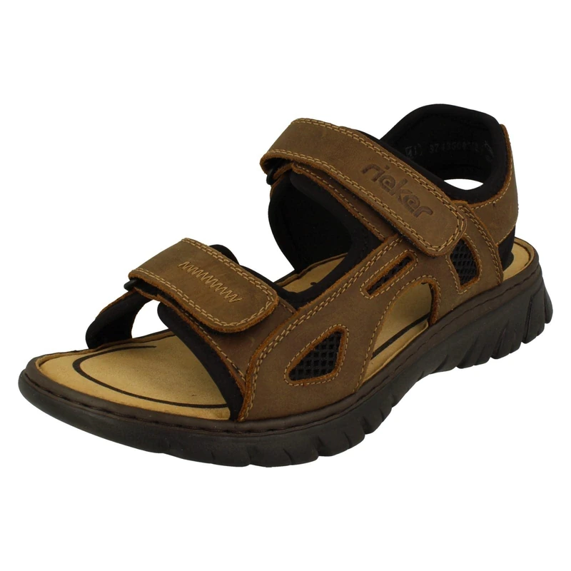 Rieker Mens Brown Easy Fasten Sandal (Brown, UK Footwear Size System, Adult, Men, Numeric, Medium, 11)