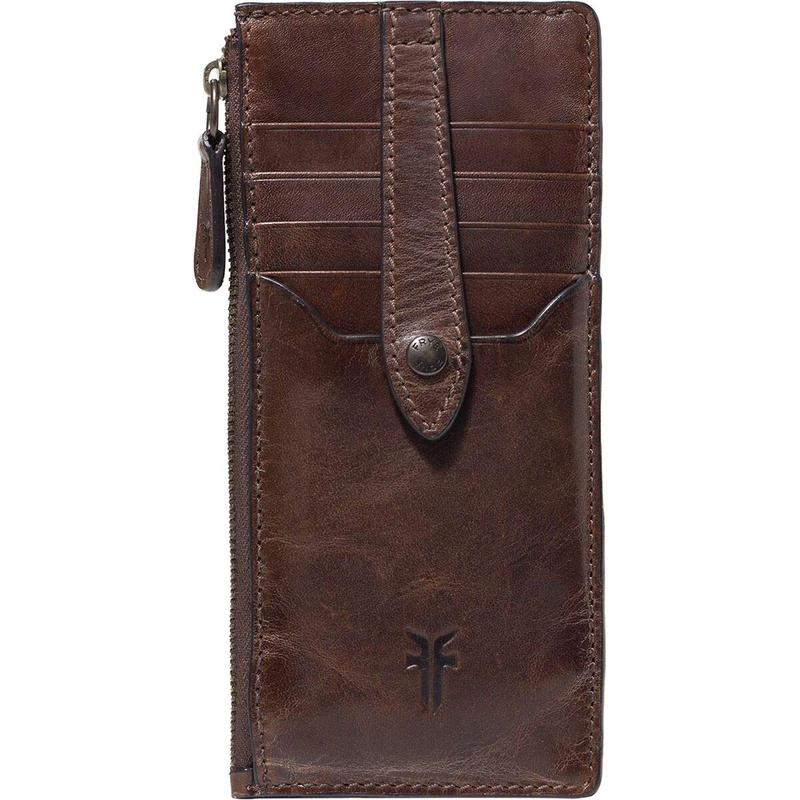 FRYE Women's Melissa Snap Card Wallet, Dark Brown, One Size