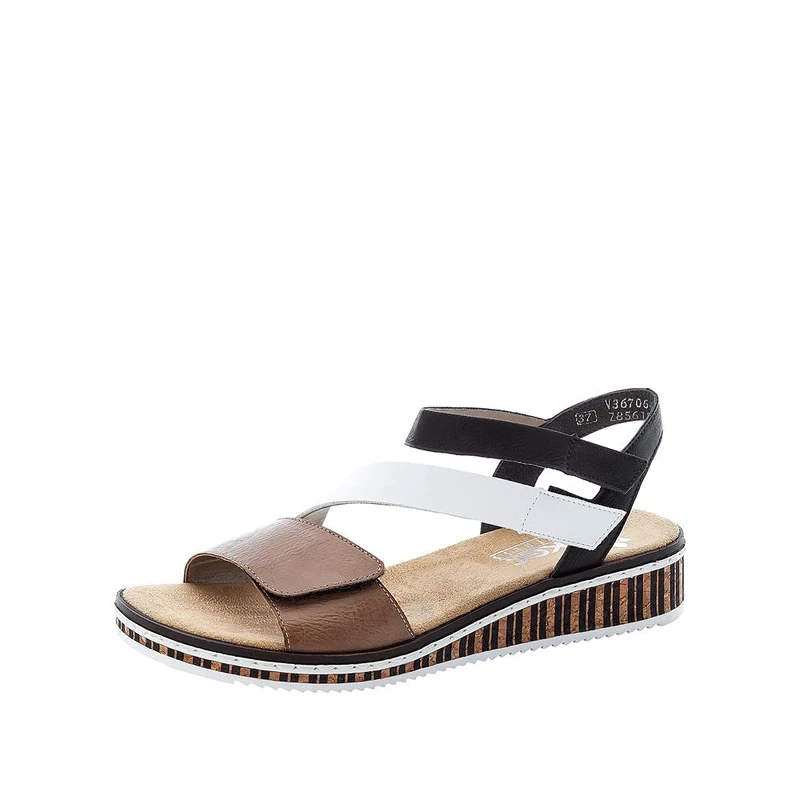 Rieker Women's V3670 Sandal, Brown, 7.5 UK